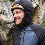 Mens Bresprekk II Hooded Full Zip Grid Fleece (Black/Storm)