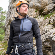 Mens Bresprekk II Hooded Full Zip Grid Fleece (Black/Storm)