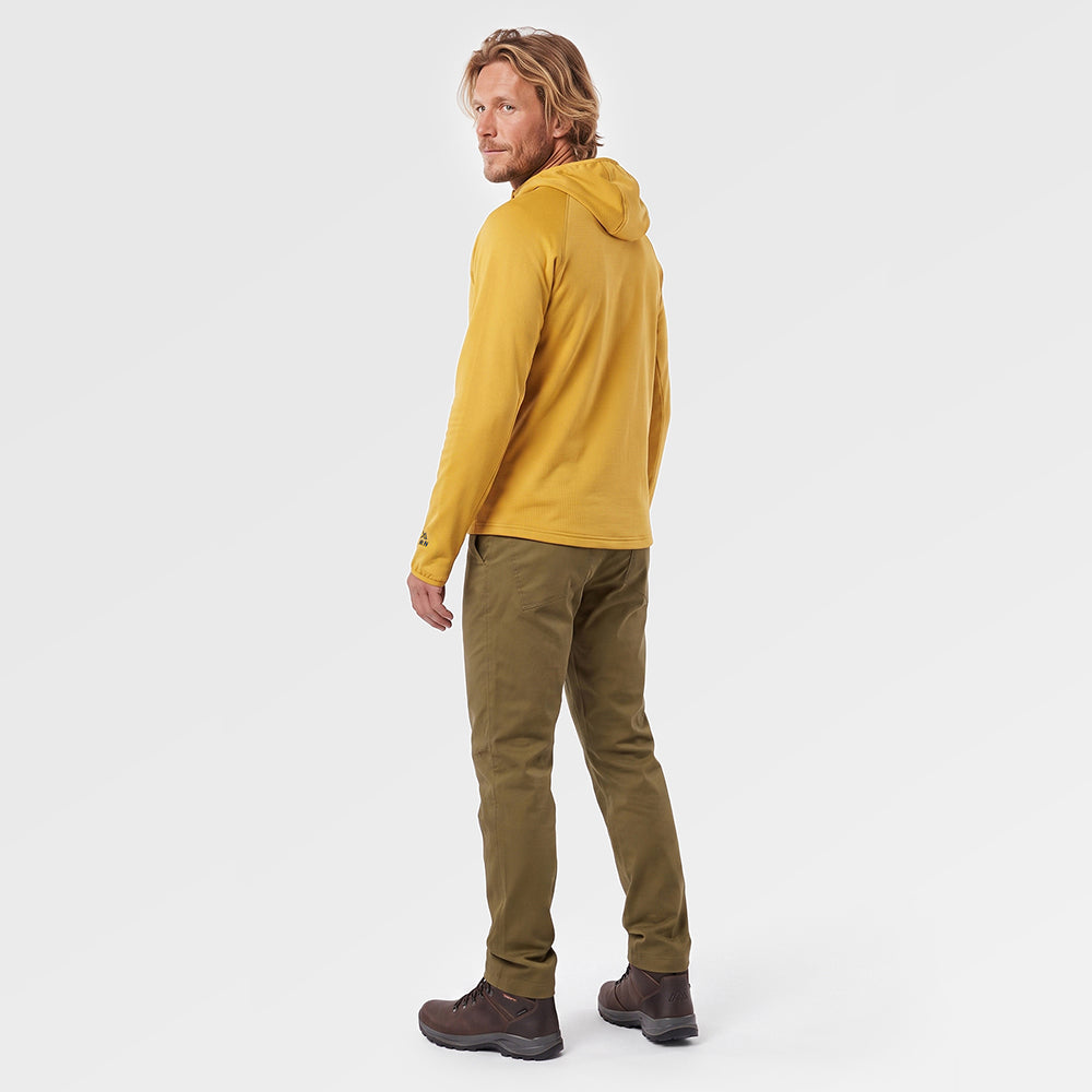 Mens Bresprekk II Hooded Full Zip Grid Fleece (Harvest Gold/Poseidon) ✦AI