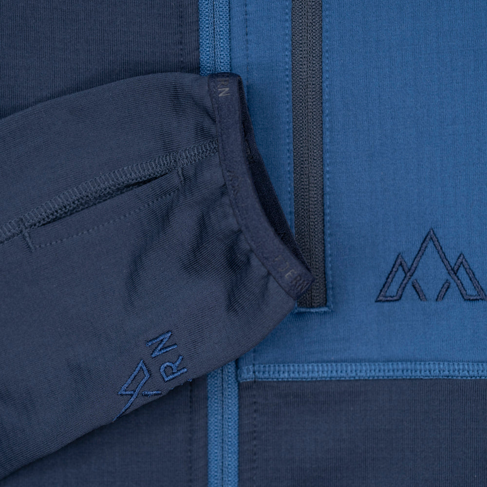 Mens Bresprekk II Hooded Full Zip Grid Fleece (Navy/Poseidon)