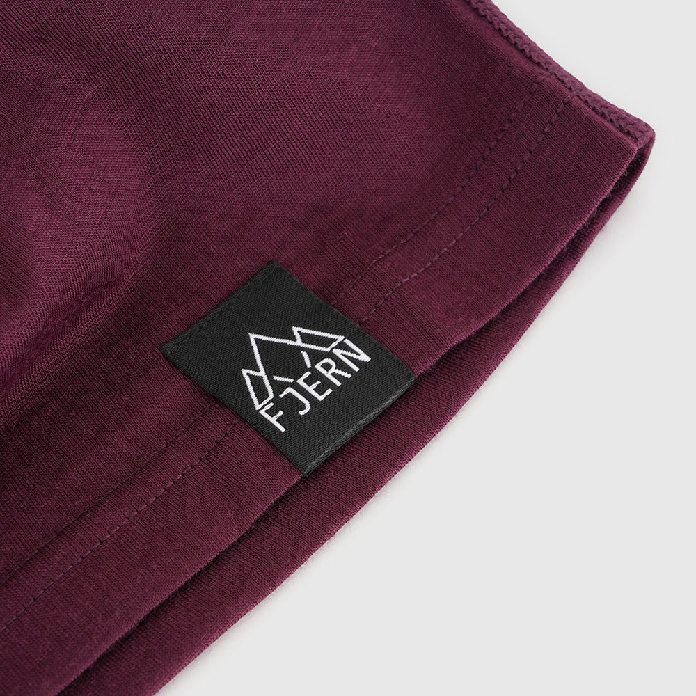 Mens Camping Merino Blend T-Shirt (Aubergine/Chalk)