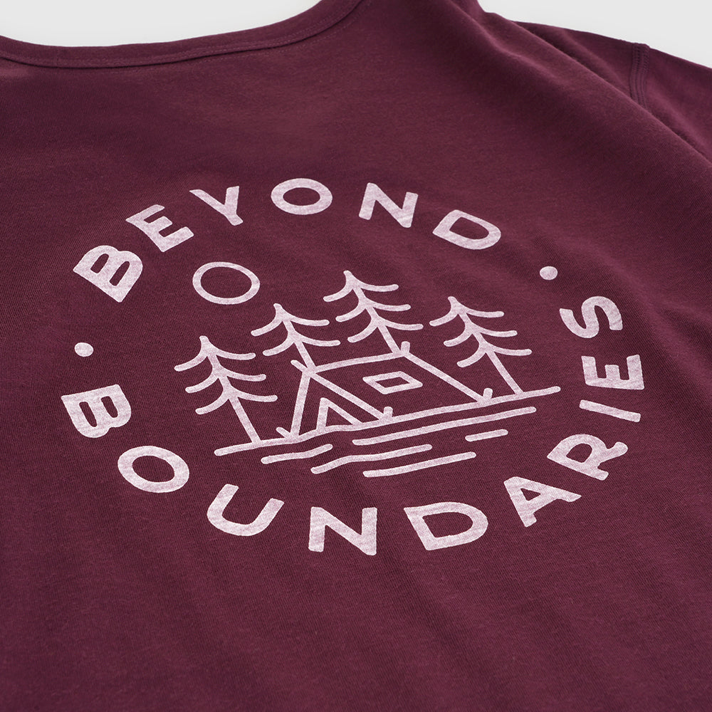 Mens Camping Merino Blend T-Shirt (Aubergine/Chalk)