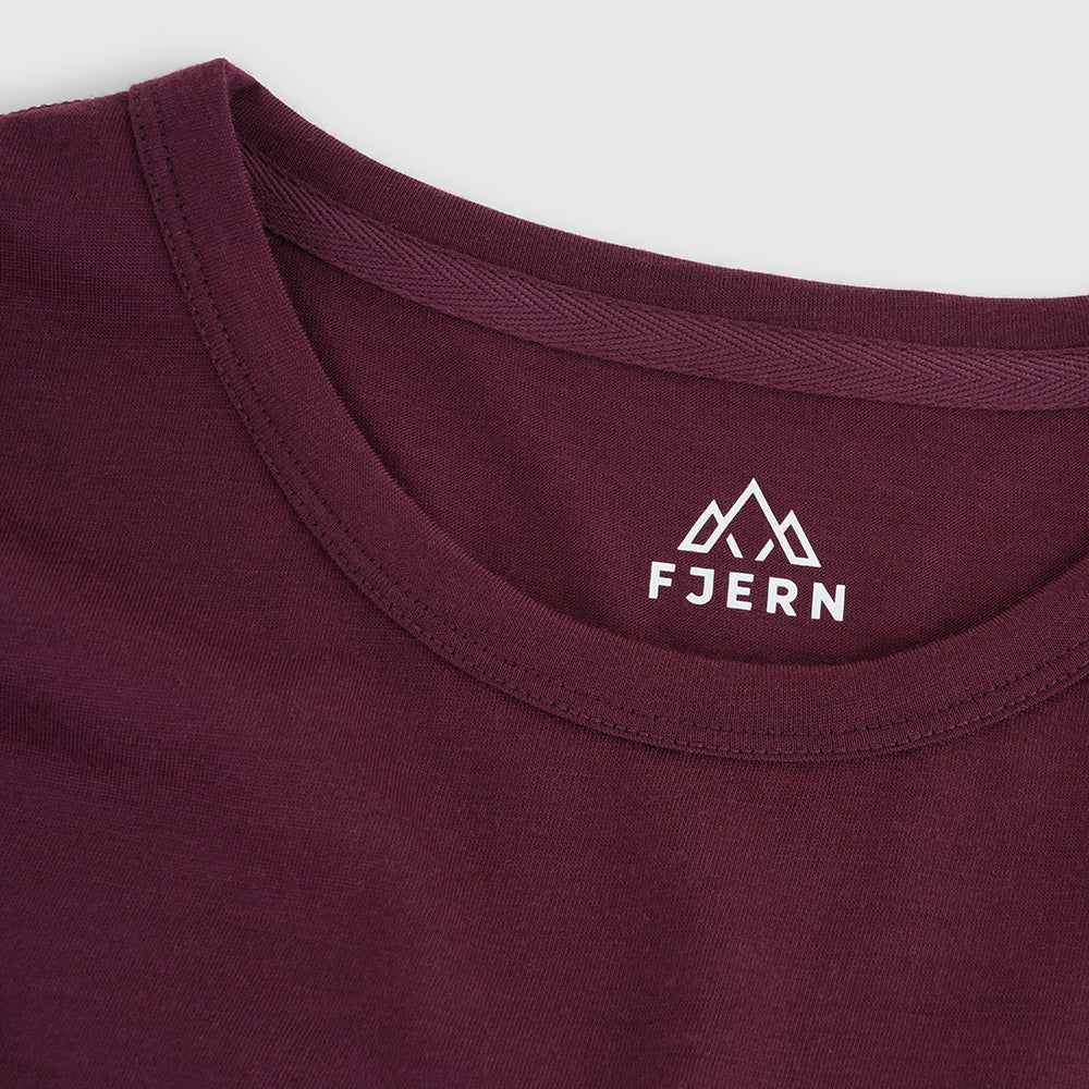 Mens Camping Merino Blend T-Shirt (Aubergine/Chalk)