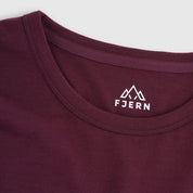 Mens Camping Merino Blend T-Shirt (Aubergine/Chalk)