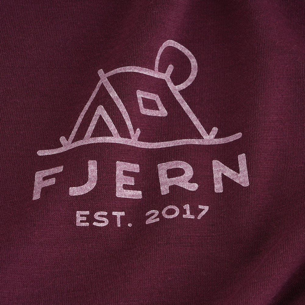 Mens Camping Merino Blend T-Shirt (Aubergine/Chalk)