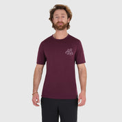 Mens Camping Merino Blend T-Shirt (Aubergine/Chalk)