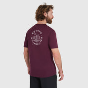 Mens Camping Merino Blend T-Shirt (Aubergine/Chalk)