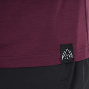 Mens Camping Merino Blend T-Shirt (Aubergine/Chalk)