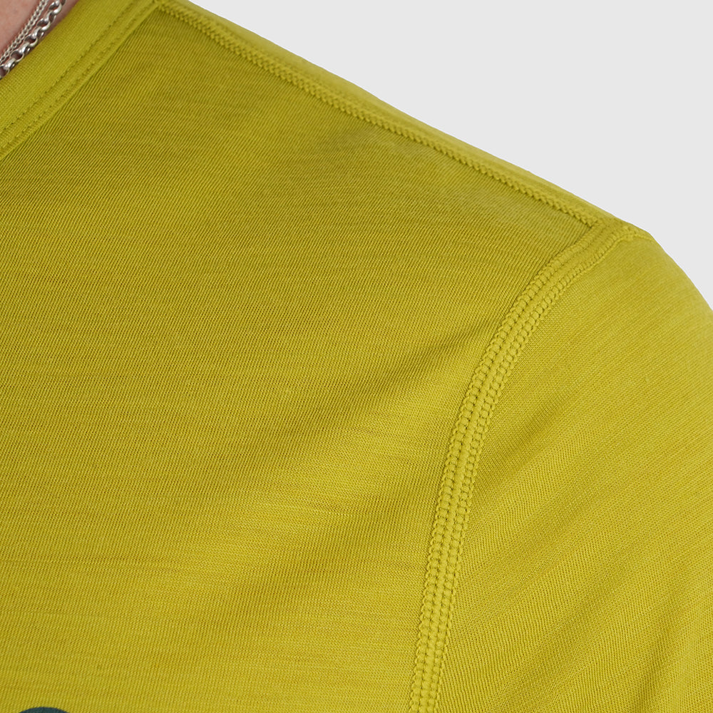 Mens Camping Merino Blend T-Shirt (Lime/Petrol)