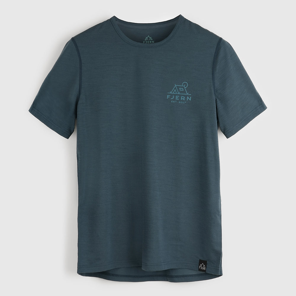 Mens Camping Merino Blend T-Shirt (Orion Blue/Mineral Blue)