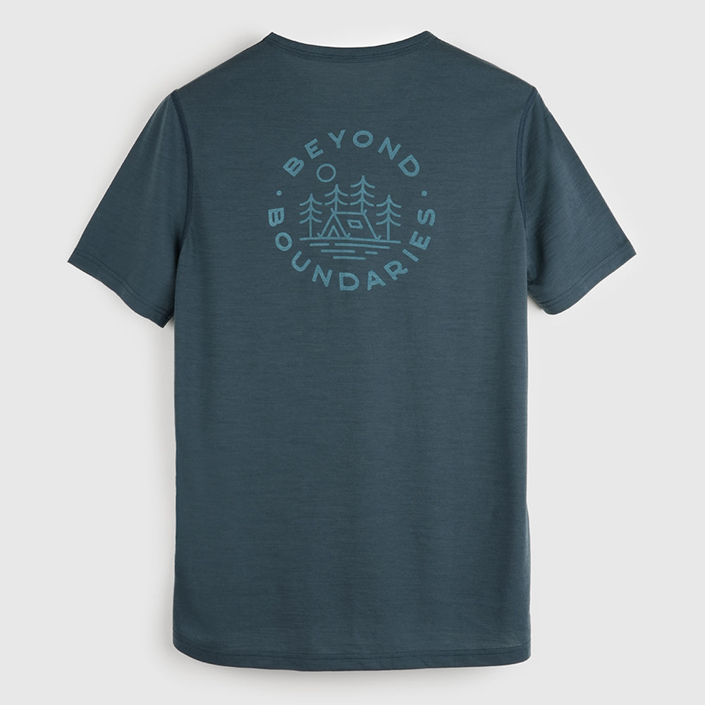 Mens Camping Merino Blend T-Shirt (Orion Blue/Mineral Blue)