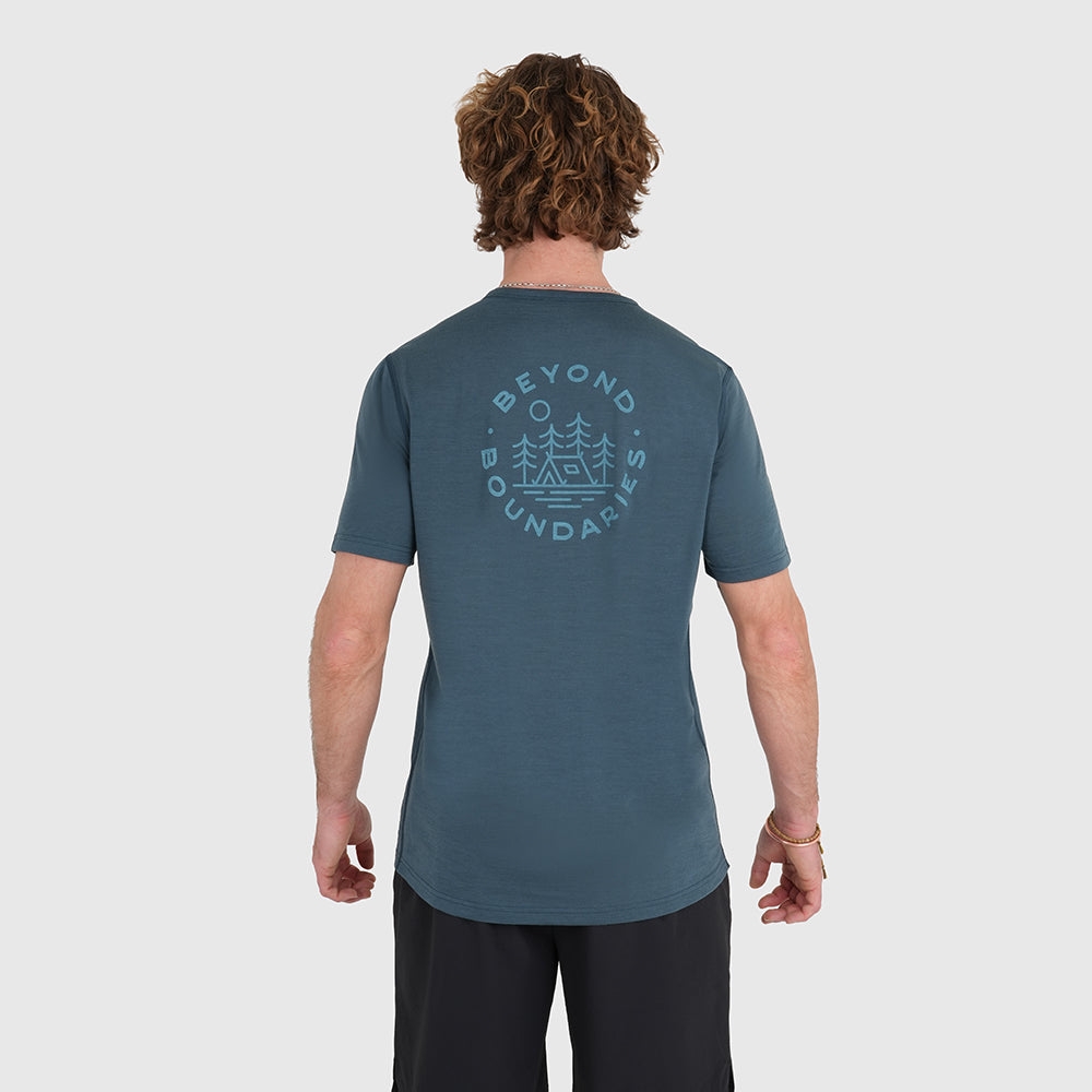 Mens Camping Merino Blend T-Shirt (Orion Blue/Mineral Blue)