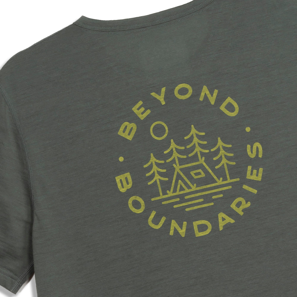 Mens Camping Merino Blend T-Shirt (Urban Chic/Lime)