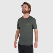 Mens Camping Merino Blend T-Shirt (Urban Chic/Lime)