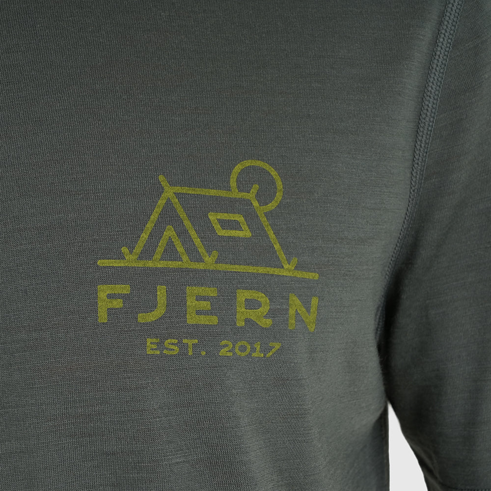 Mens Camping Merino Blend T-Shirt (Urban Chic/Lime)