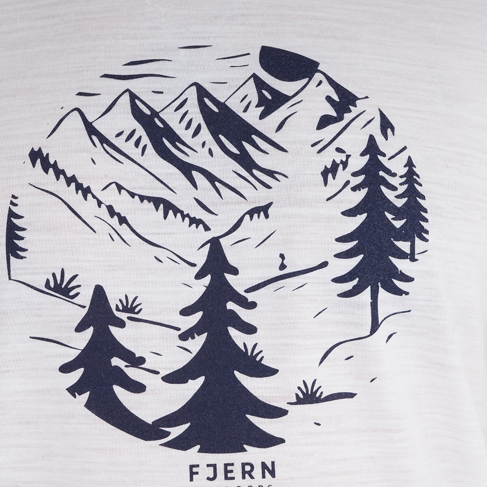 Mens Catch The Wild Merino Blend T-Shirt (Chalk/Navy)