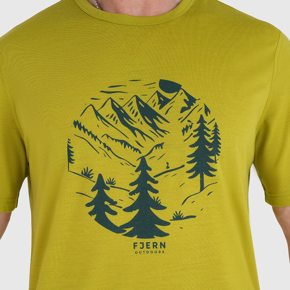 Mens Catch The Wild Merino Blend T-Shirt (Lime/Petrol)