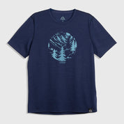 Mens Catch The Wild Merino Blend T-Shirt (Navy/Mineral Blue)