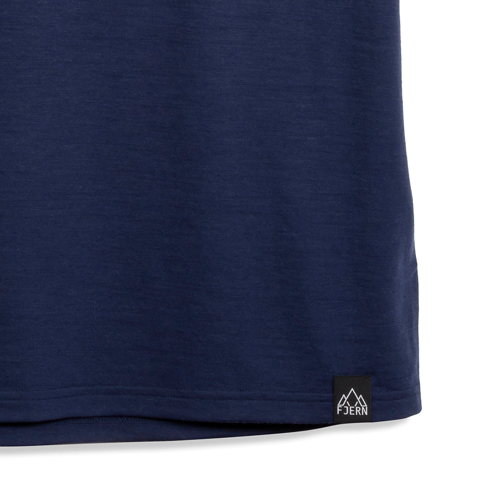 Mens Catch The Wild Merino Blend T-Shirt (Navy/Mineral Blue)