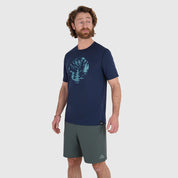 Mens Catch The Wild Merino Blend T-Shirt (Navy/Mineral Blue)