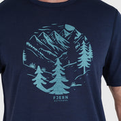 Mens Catch The Wild Merino Blend T-Shirt (Navy/Mineral Blue)