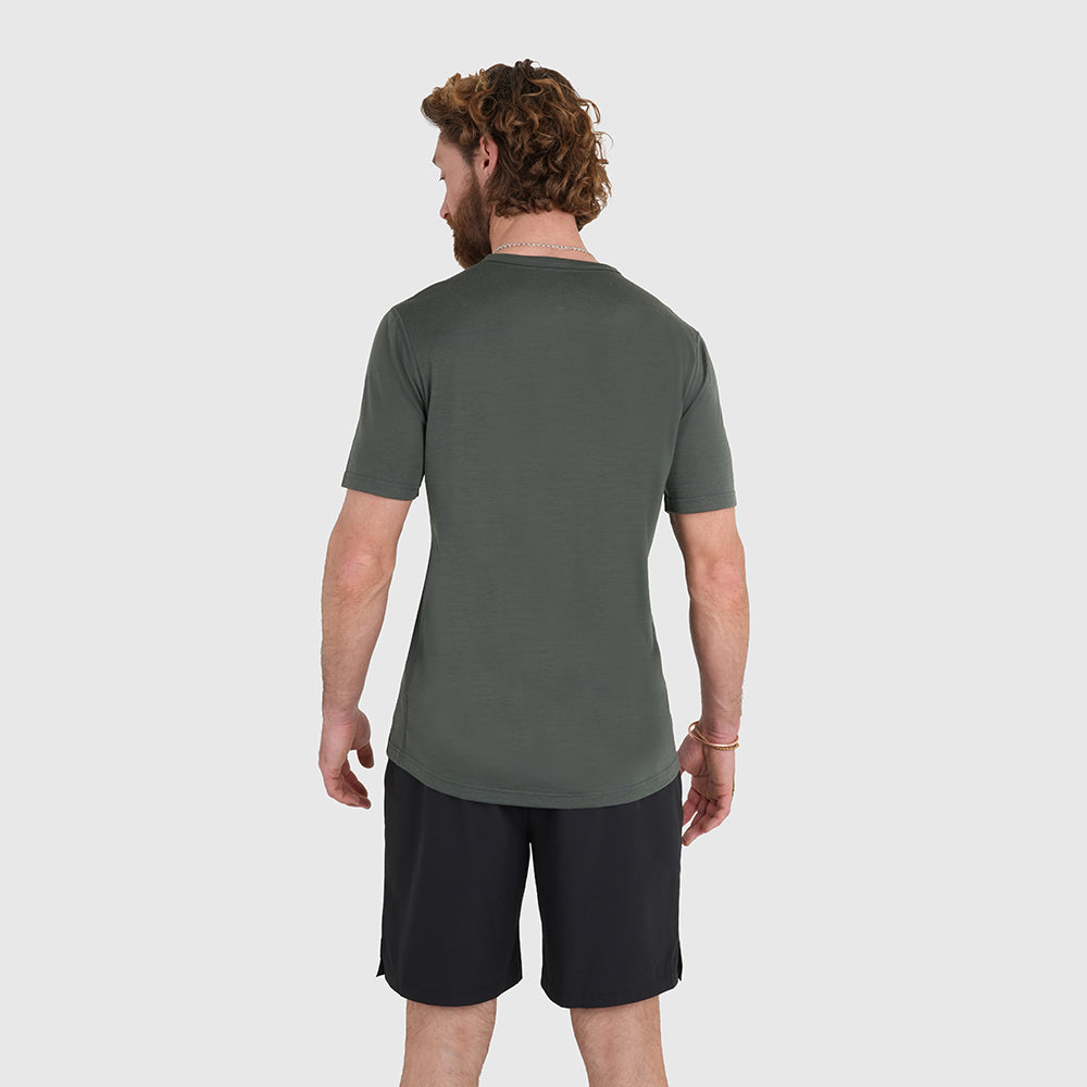 Mens Catch The Wild Merino Blend T-Shirt (Urban Chic/Lime)