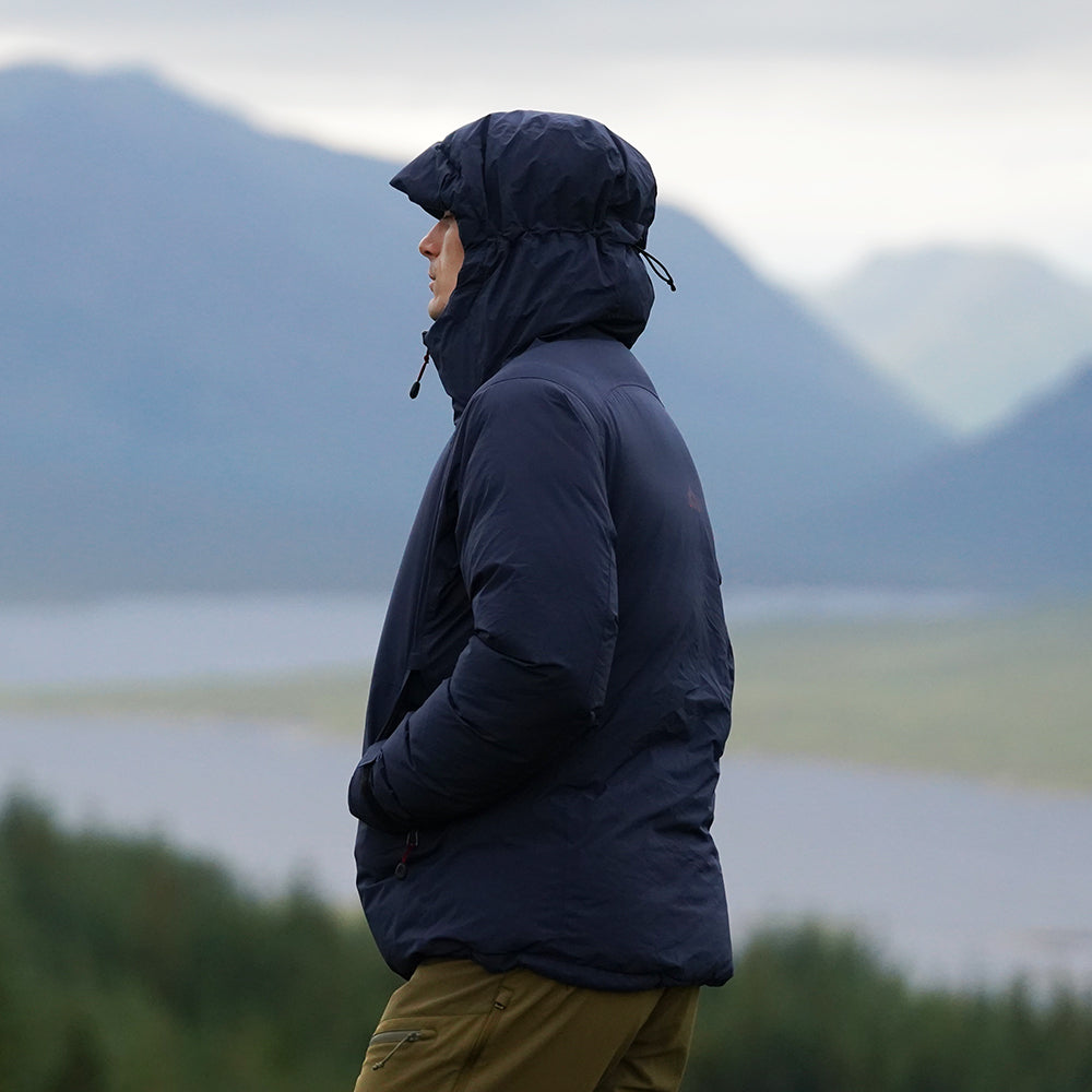 Fjern Mens Eldfjall Waterproof Down Jacket (Navy/Rust)