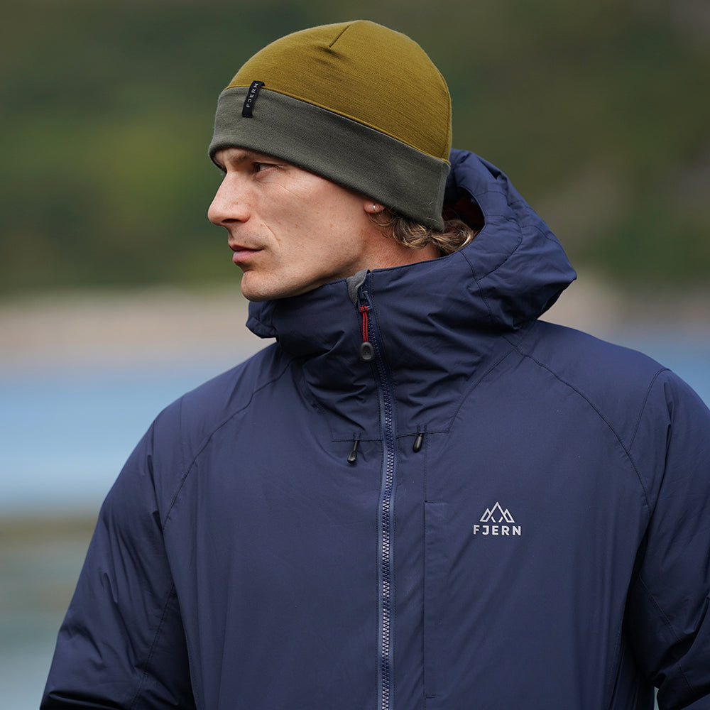 Fjern Mens Eldfjall Waterproof Down Parka (Navy/Rust)