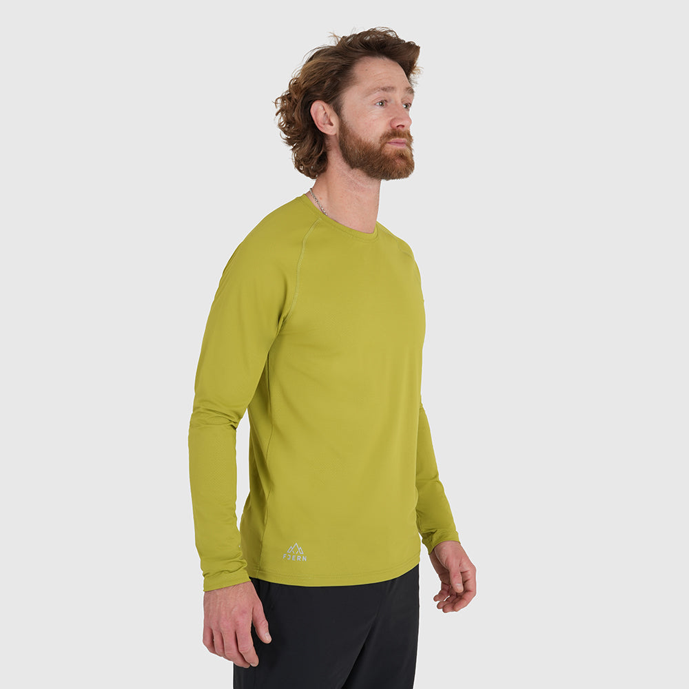 Mens Fjall LS Crew T-Shirt (Lime)