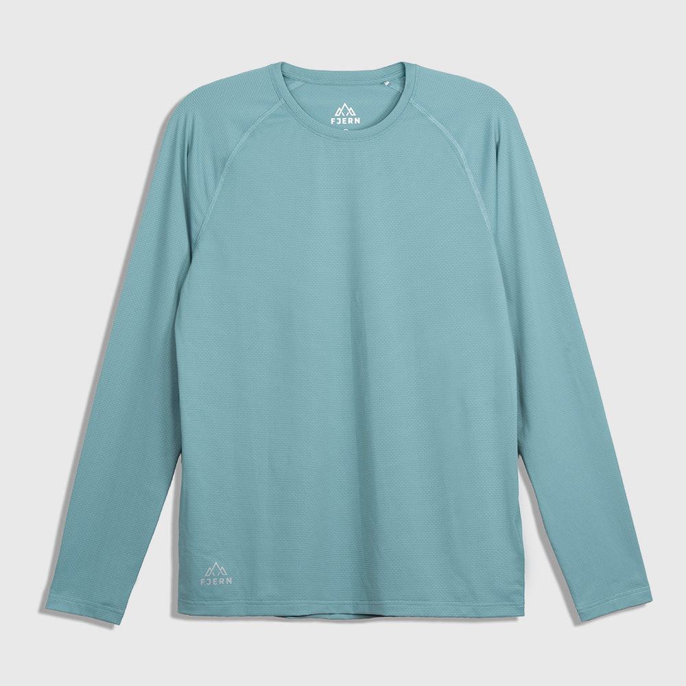 Mens Fjall LS Crew T-Shirt (Mineral Blue)