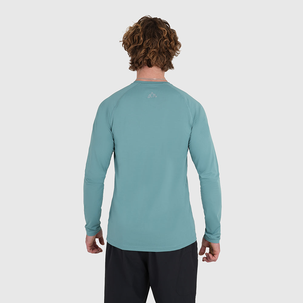 Mens Fjall LS Crew T-Shirt (Mineral Blue)