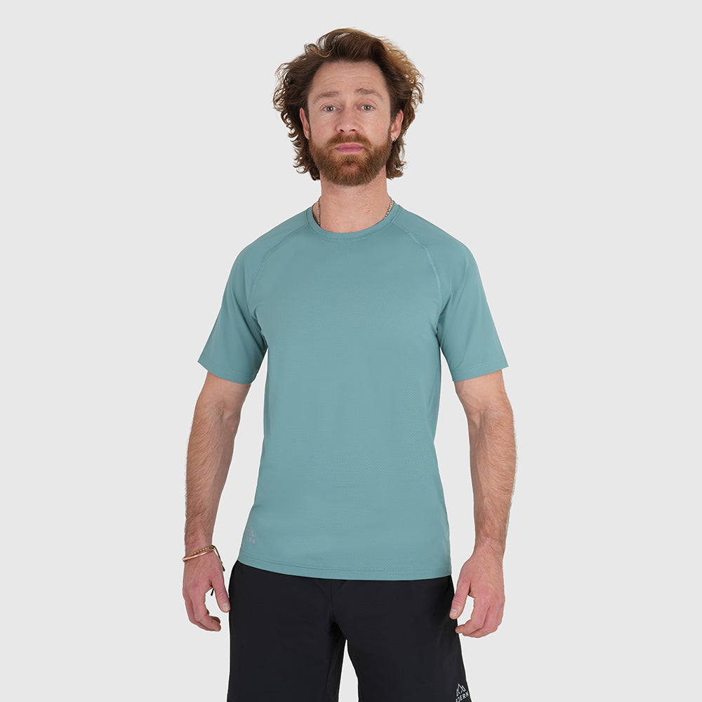 Mens Fjall Crew T-Shirt (Mineral Blue)