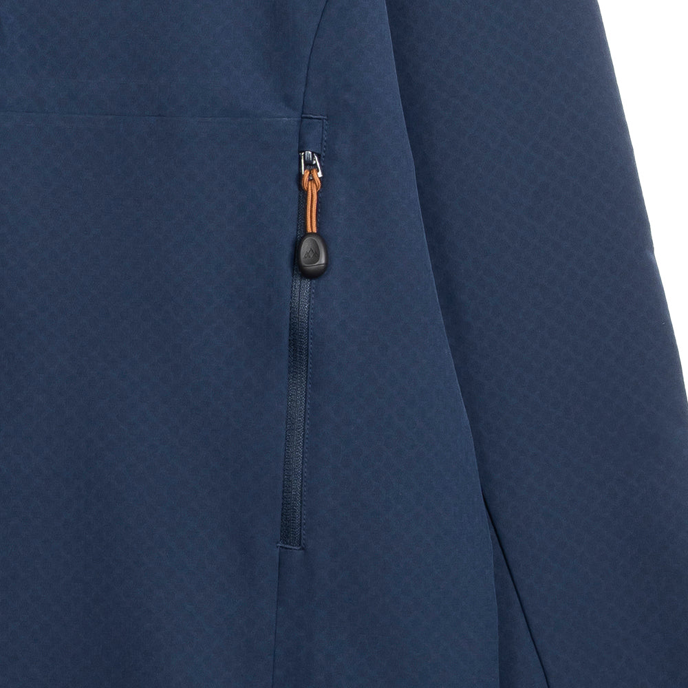 Mens Fjälltopp Tech Hooded Jacket (Navy/Mustard)