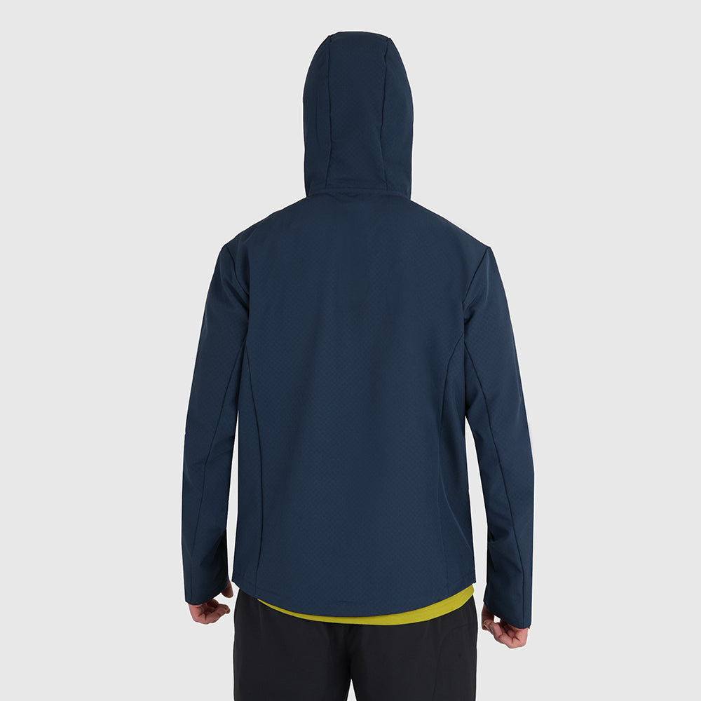 Mens Fjälltopp Tech Hooded Jacket (Navy/Mustard)