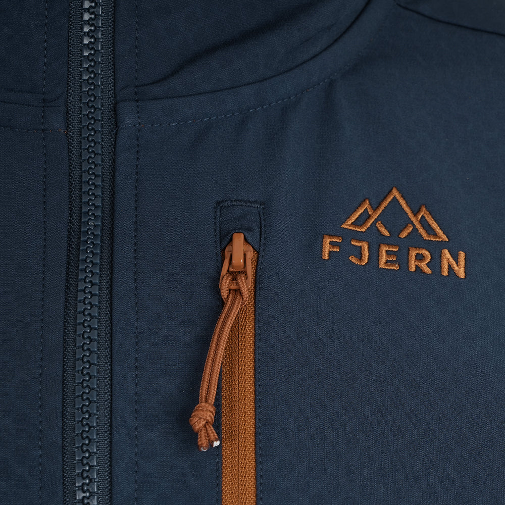 Mens Fjälltopp Tech Hooded Jacket (Navy/Mustard)