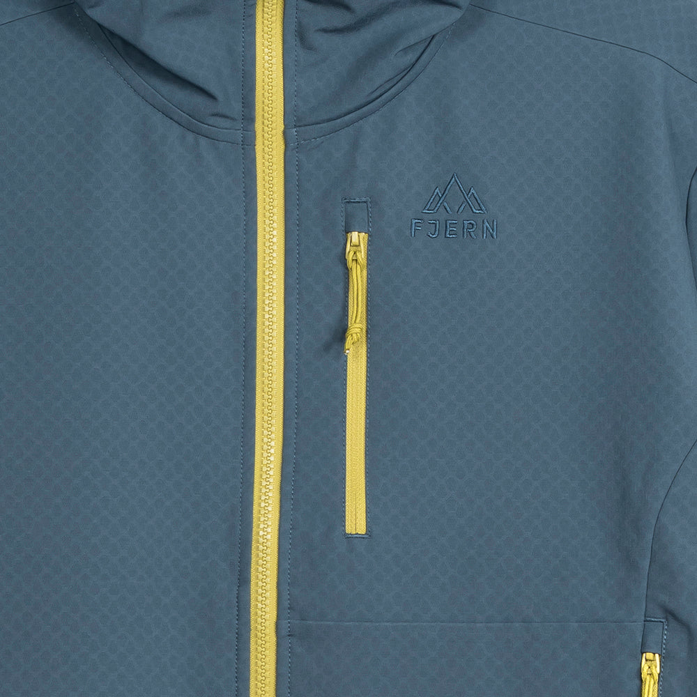 Mens Fjälltopp Tech Hooded Jacket (Orion Blue/Lime)