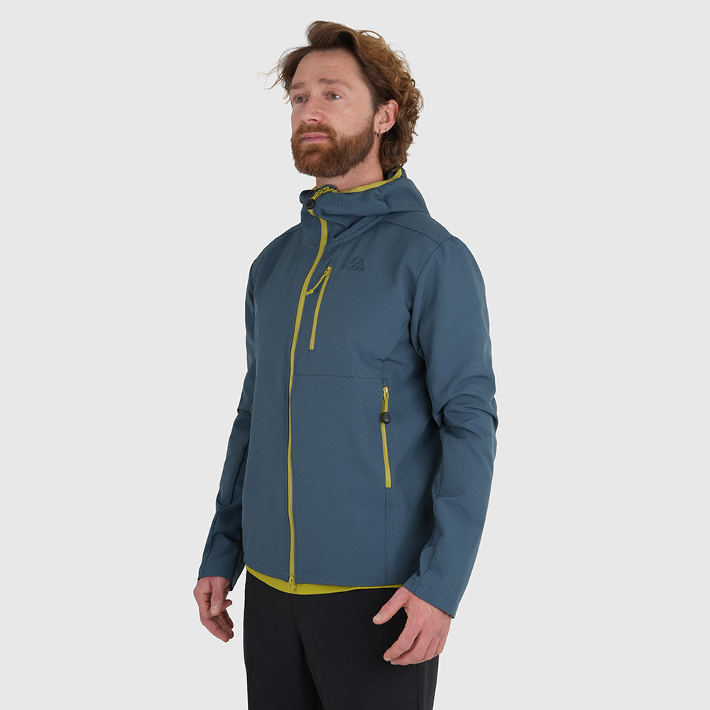 Mens Fjälltopp Tech Hooded Jacket (Orion Blue/Lime)
