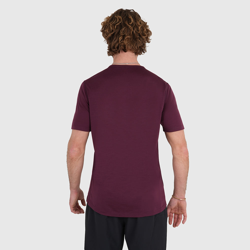 Mens Henge Merino Blend T-Shirt (Aubergine)