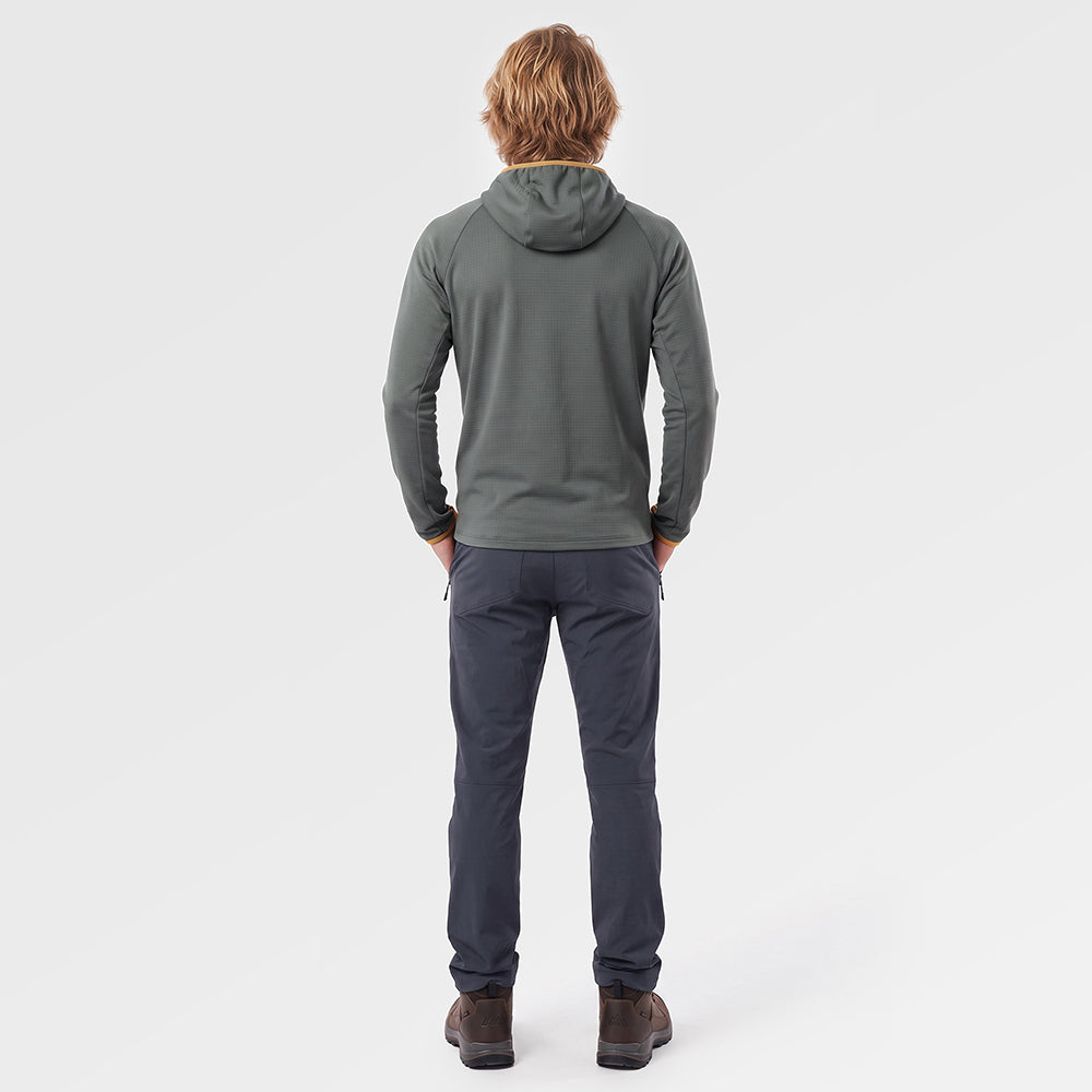 Mens Klifra Light Grid Fleece Hoodie (Urban Chic/Mustard) ✦AI