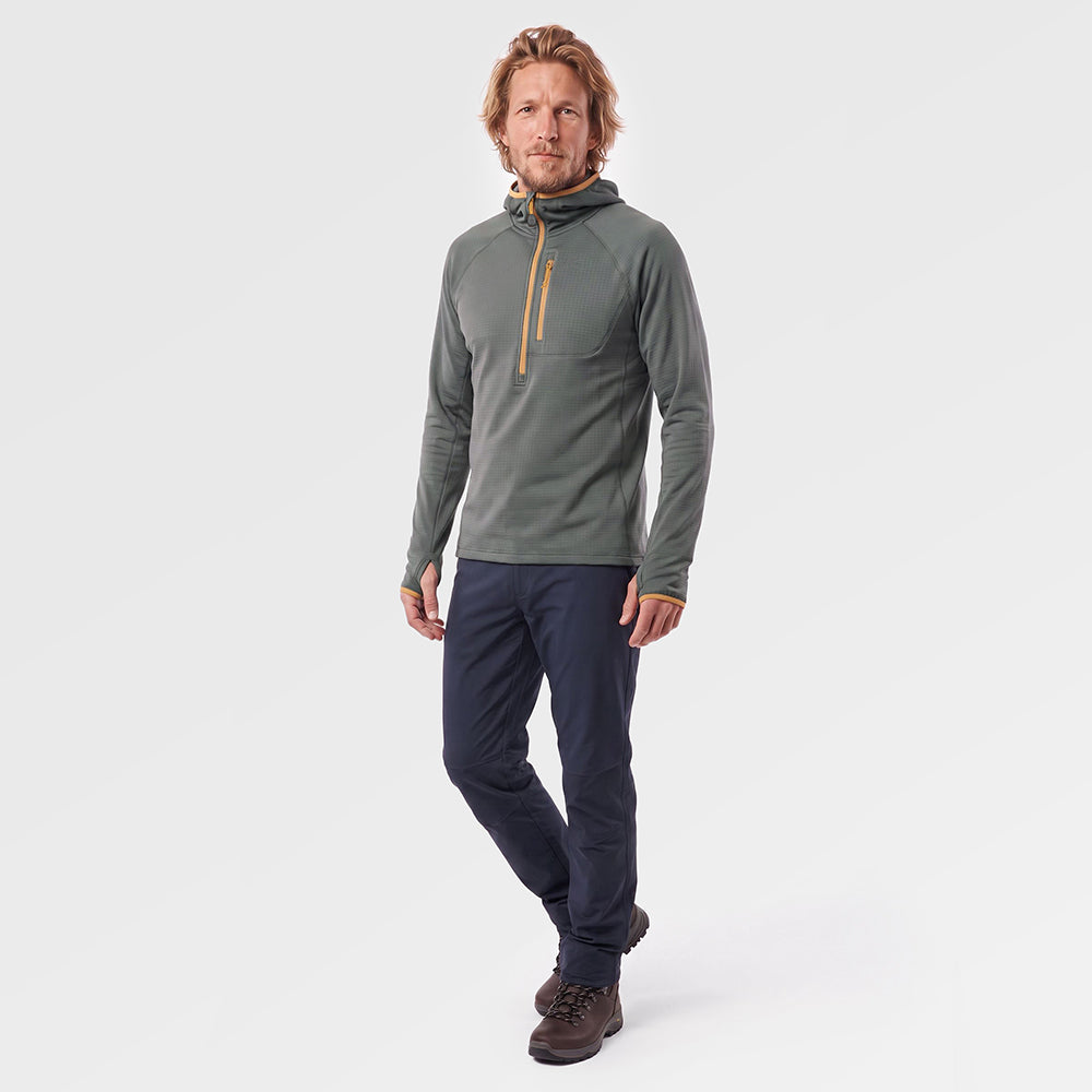 Mens Klifra Light Grid Fleece Hoodie (Urban Chic/Mustard) ✦AI