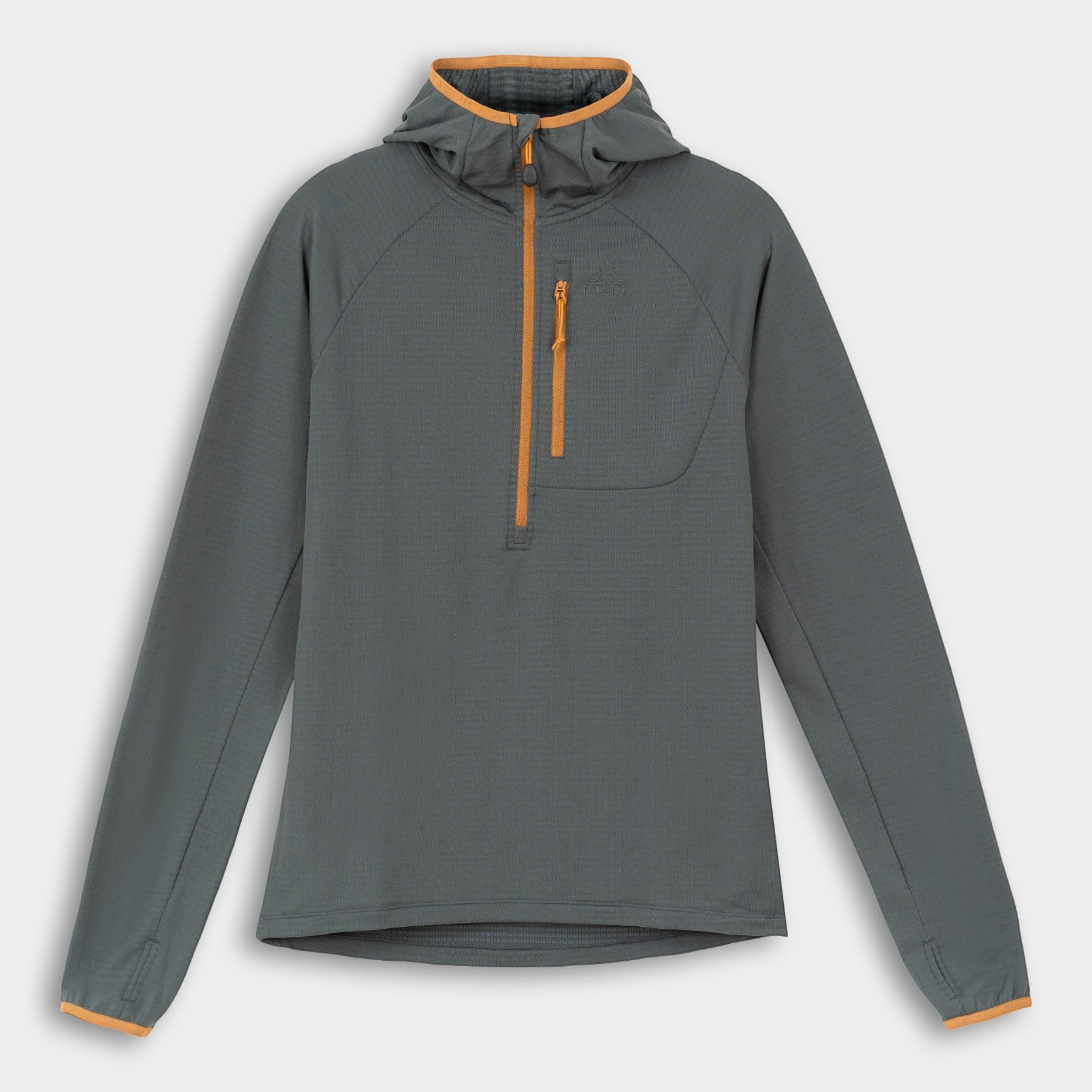 Mens Klifra Light Grid Fleece Hoodie (Urban Chic/Mustard)