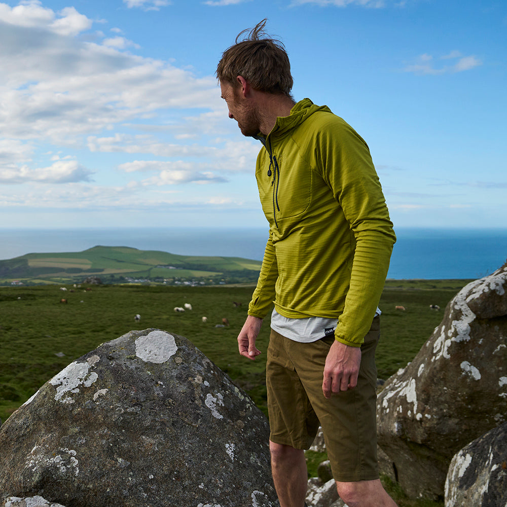 Fjern Mens Klifra Light Grid Fleece Pullover (Lime/Storm)