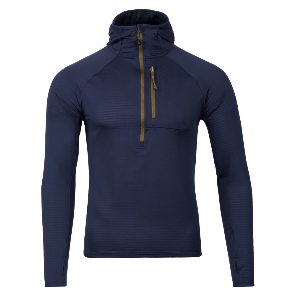 Fjern Mens Klifra Light Grid Fleece Pullover (Navy/Moss)