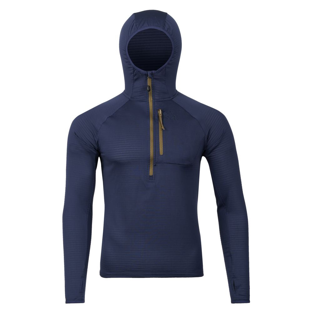 Fjern Mens Klifra Light Grid Fleece Pullover (Navy/Moss)