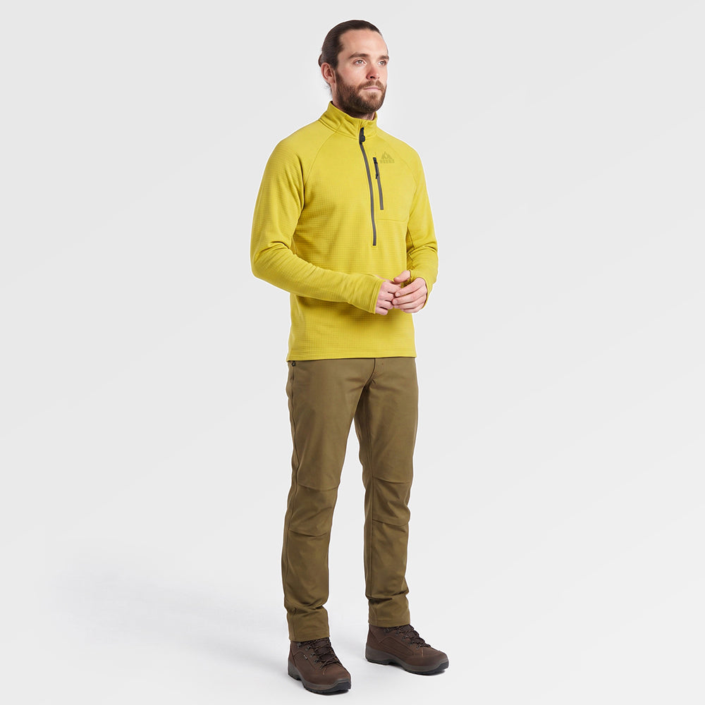 Mens Klifra 1/2 Zip Light Grid Fleece (Lime/Storm) ✦AI
