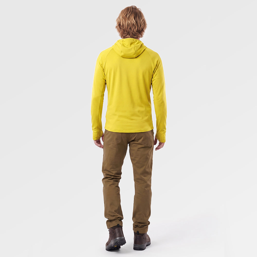 Mens Klifra Hooded Full Zip Light Grid Fleece (Lime/Storm) ✦AI