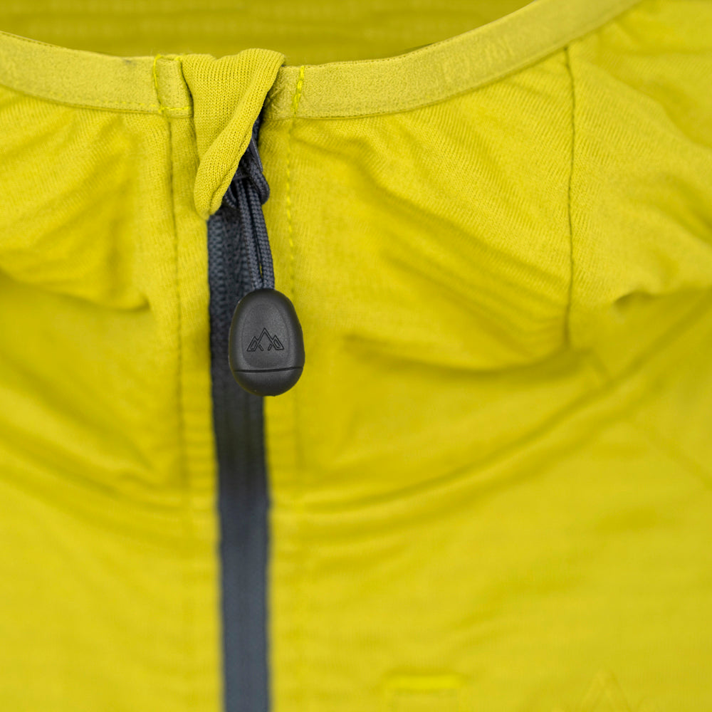 Mens Klifra Hooded Full Zip Light Grid Fleece (Lime/Storm)
