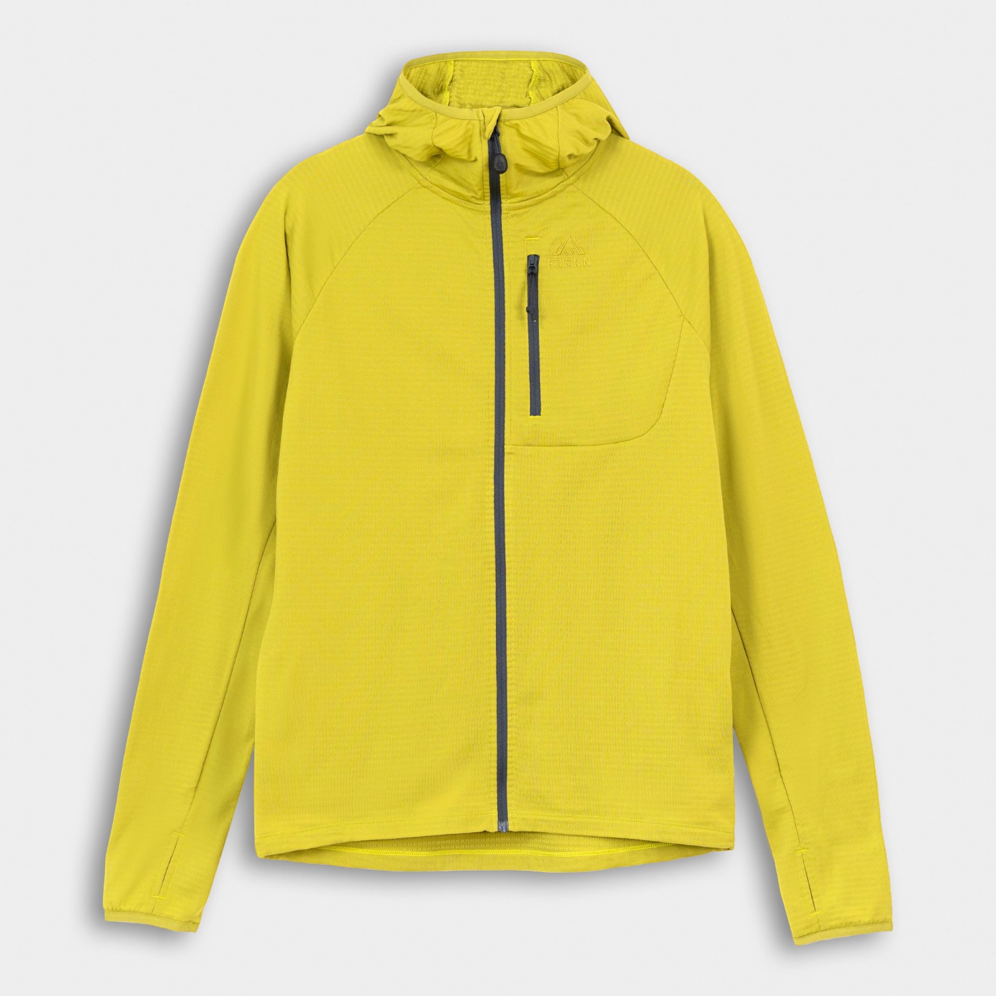 Mens Klifra Hooded Full Zip Light Grid Fleece (Lime/Storm)