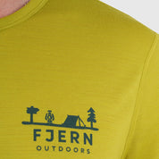 Mens Landscape Merino Blend T-Shirt (Lime/Petrol)