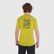 Mens Landscape Merino Blend T-Shirt (Lime/Petrol)